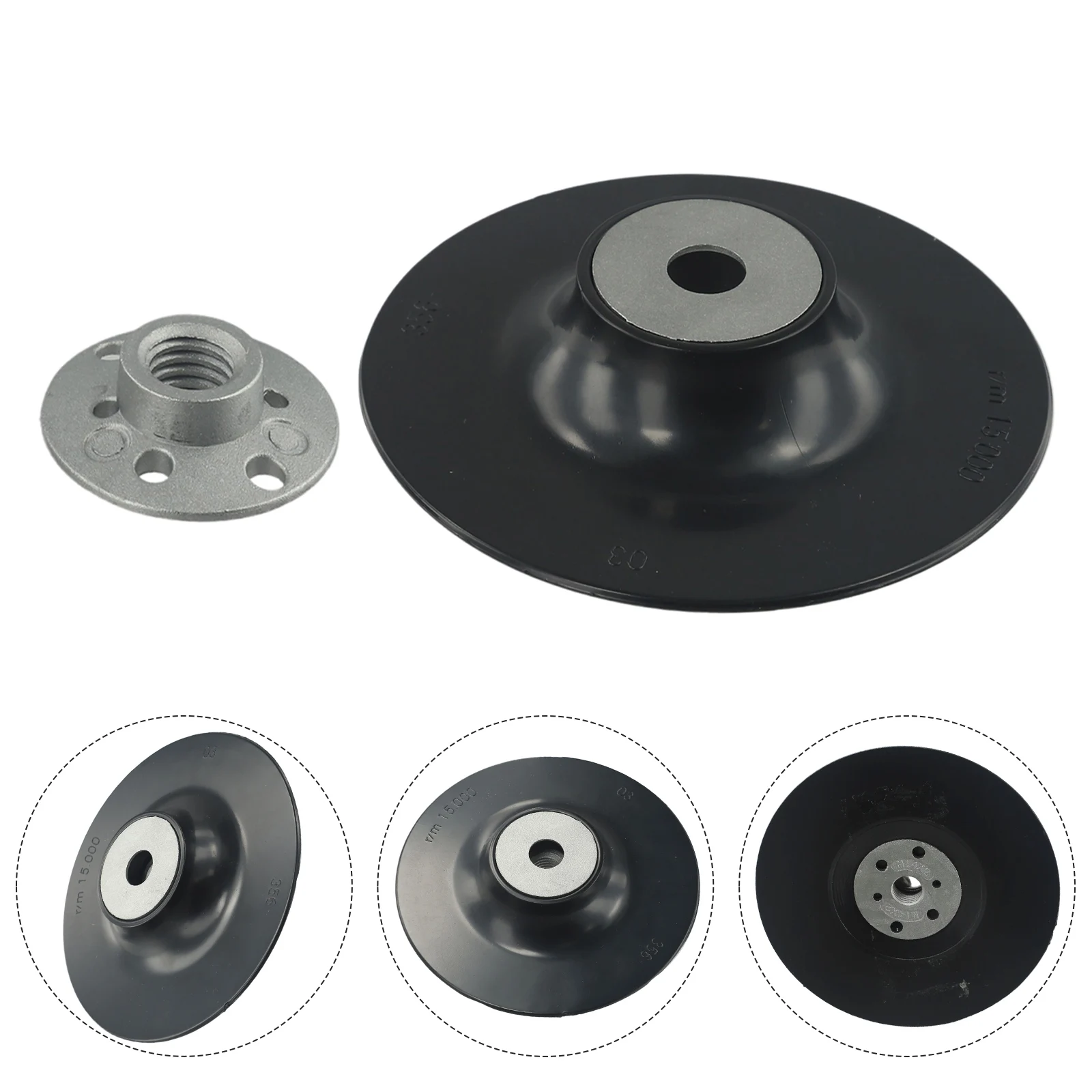 5ich 125mm Backing Pad Fibre Disc Sanding Disc Pad  For M14 Thread With Lock Nut For Angle Grinder Sander Tool