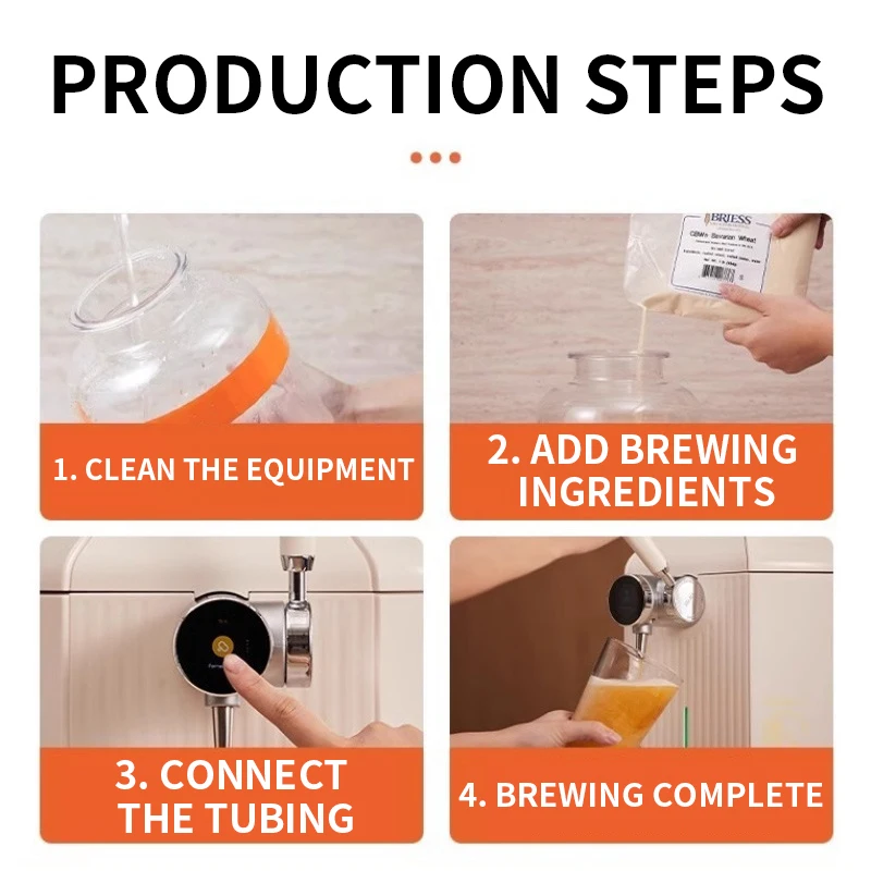 La máquina de elaboración de cerveza casera automática inteligente incluye recetas de elaboración de cerveza, kit de control de temperatura con un solo toque de 5L diseñado para bricolaje Brewin