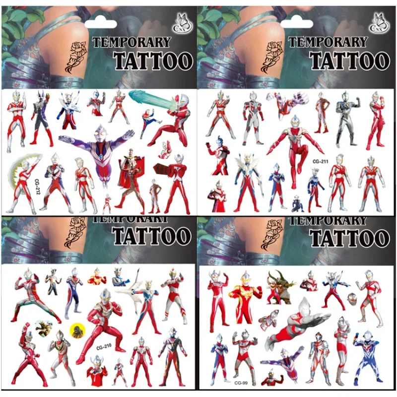 Ultraman Tattoo Stickers Waterproof Cute Dijia Sticker Funny Cartoon Reward Toy Paster Kids Girls Christmas Birthday Gift