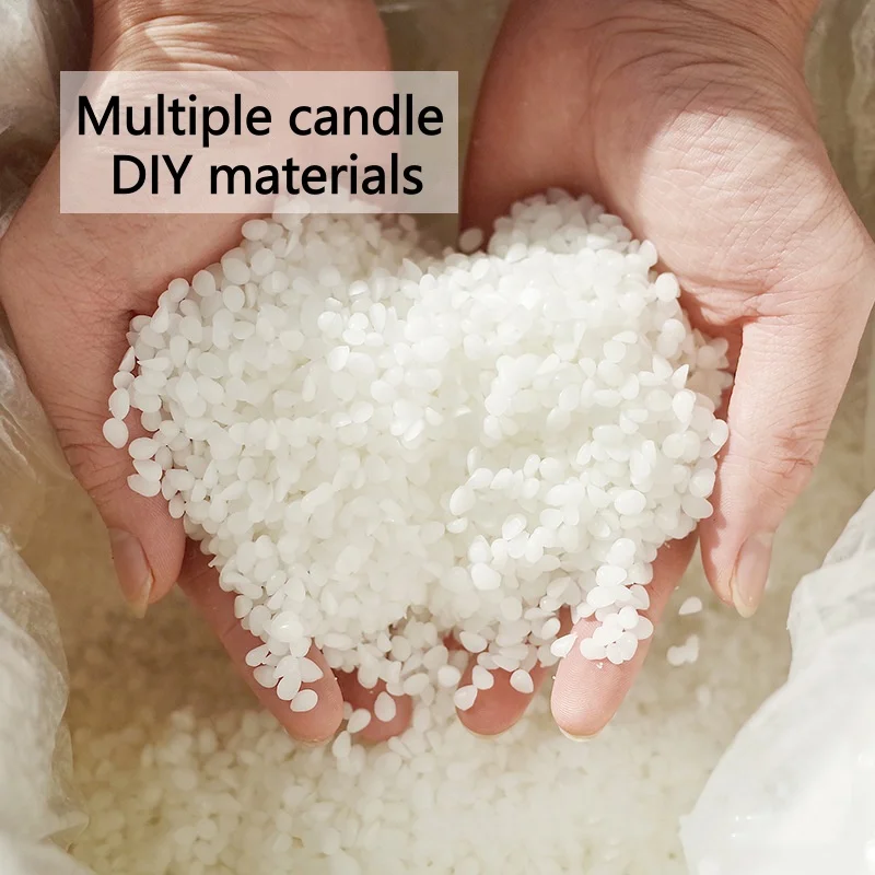 Cera de Soja Natural de 100/500g, Cera de Flor de Hielo, Accesorios para Hacer Velas Aromáticas, Cera de Abeja Blanca, Velas Hechas a Mano sin Humo, Manualidades