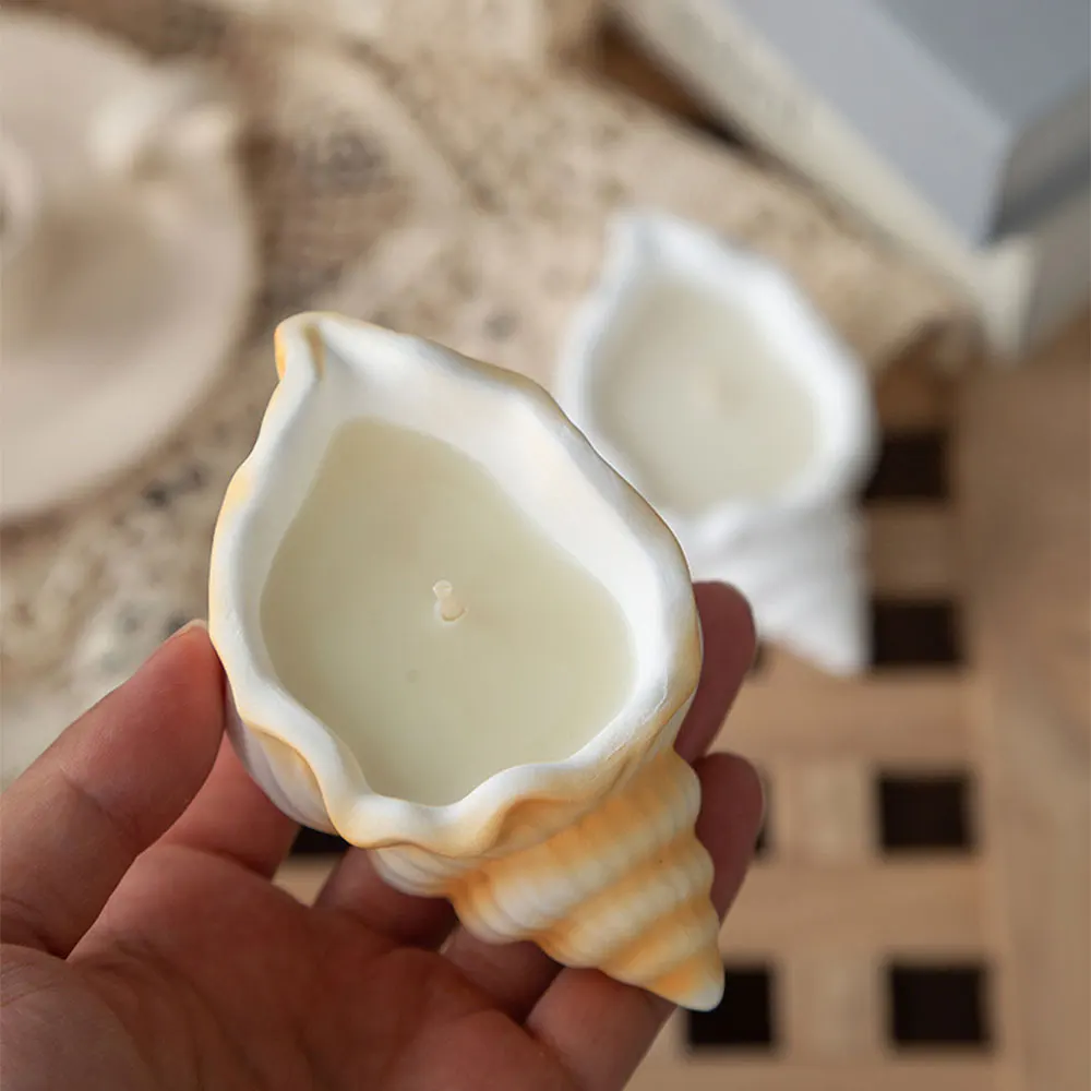 Conch Candle Cup Silicone Mold Cute Scallop Starfish Tray Candle Candle Holder Gypsum Cement Resin Clay Mold