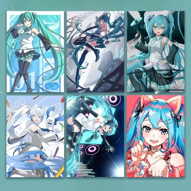 Cute Hatsune Miku Anime Cartoon Magazine Cover Poster Bedroom Dormitory Photo Background Wall Stickers Decoration Painting