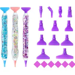 5D Diamond Painting Pen Kit Glow in the Dark Point Drill Pens with 12 Pen Tips Cross Stitch Embroidery Nail Art Accessories