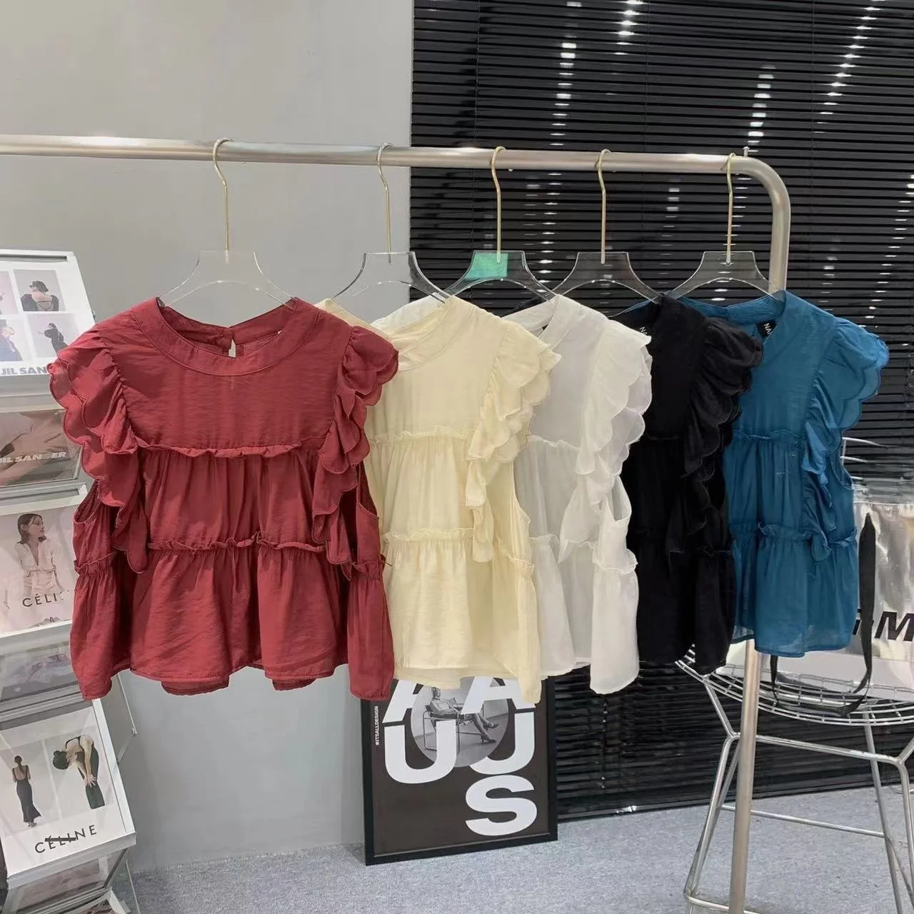 Sweet Doll Sle Loose Fit ronde ne blouse dames zomerirt met fly-sve ort-sve-top voor jonge professionals