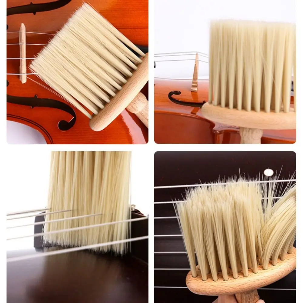 Beech Guzheng Violin Cleaning Brush Deep Cleaning Compact Universal Dust Sweeping Tools Professional Multipurpose