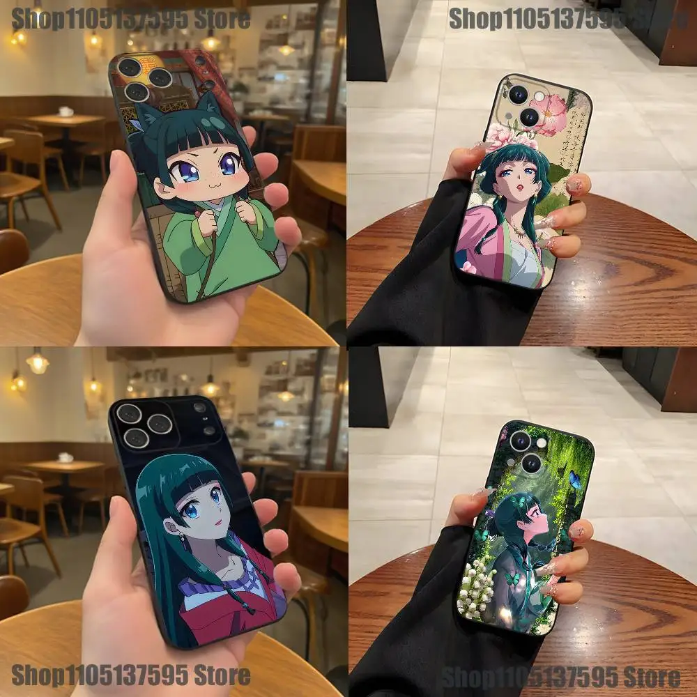 

A-Apothecary Cute Maomao Phone Case For iPhone 17,16,15,14,13,12,11,Pro,XS,Max,XR,Plus,E,SE4,Mini Black Soft Cover