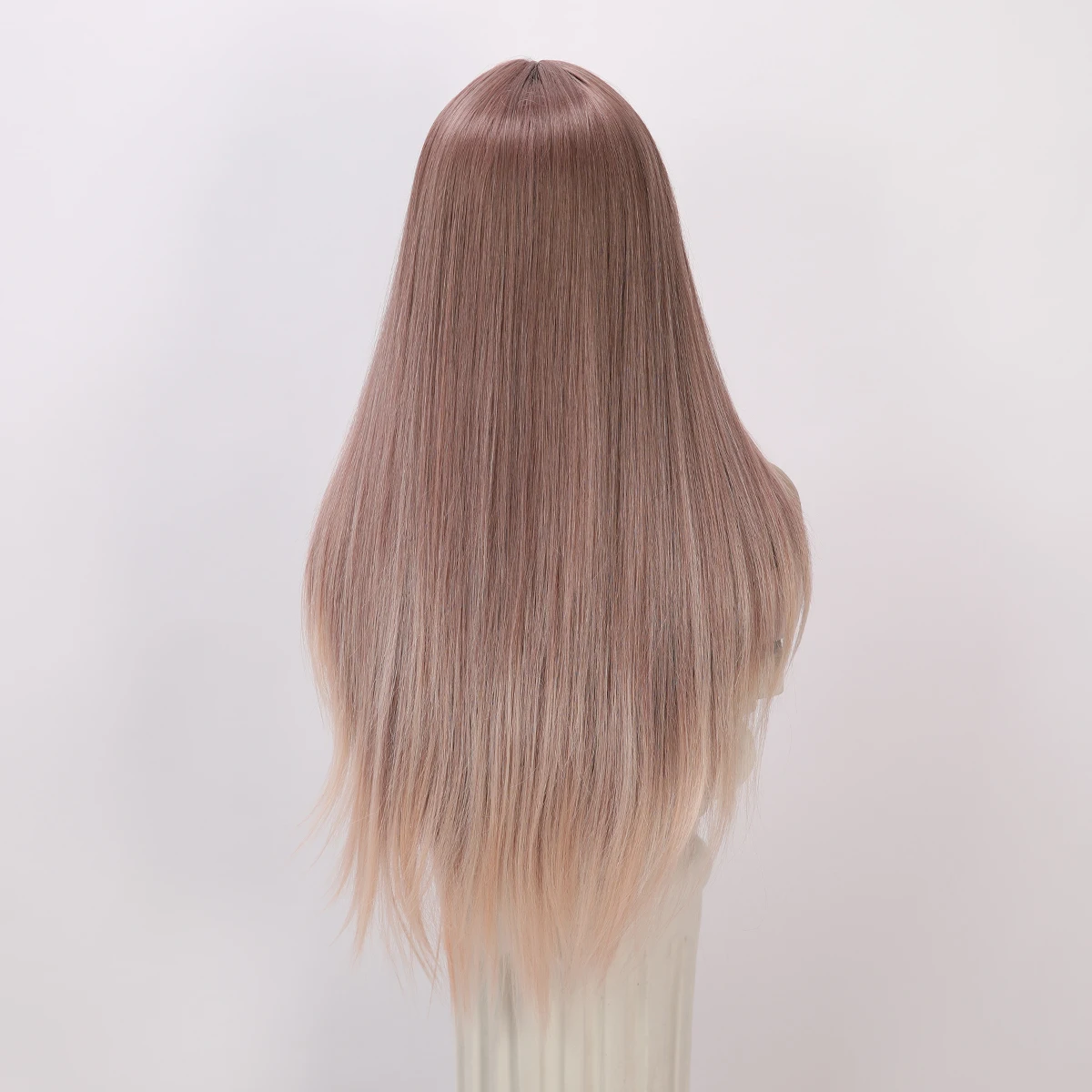 Natural Wig Women's Role-Playing Lolita Daily Heat-Resistant Wig High Quality Light Pink Synthetic Wig Long Hair Straight Hair