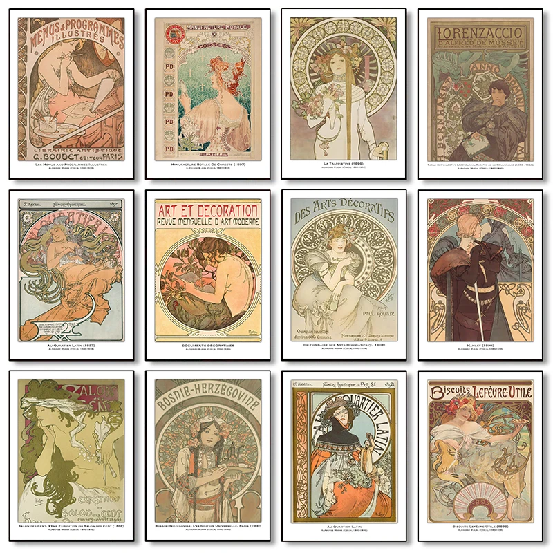 Biskit's Brightly Colored Lithograph Posters Art Nouveau Vintage Poster  Canvas Painting Well Art Pictures Home Room Decorati