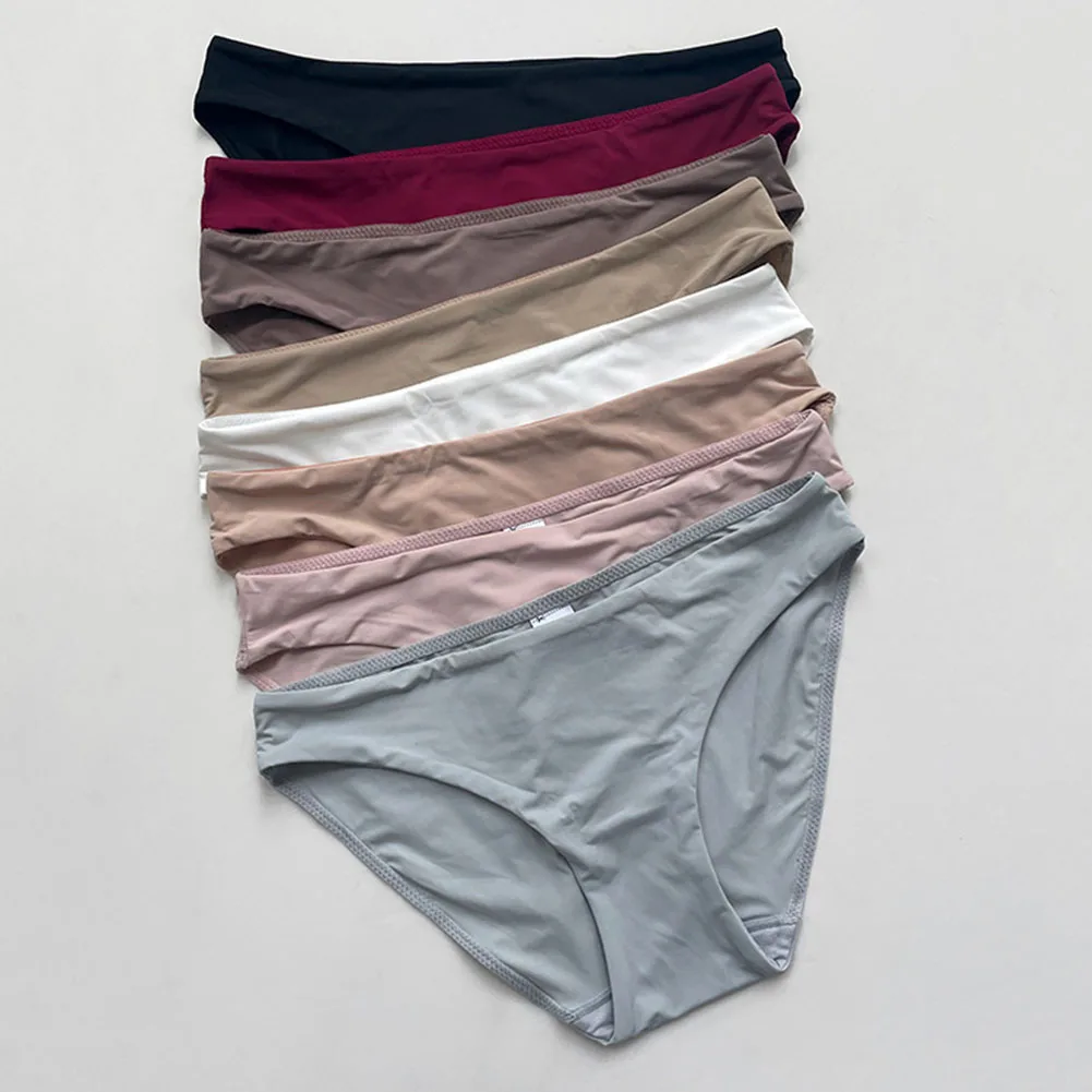 Women Sexy Lingerie High Cut Thongs Panties Comfortable Soft Underpants Solid Color G-String Briefs Low-rise Stretchy Underwear