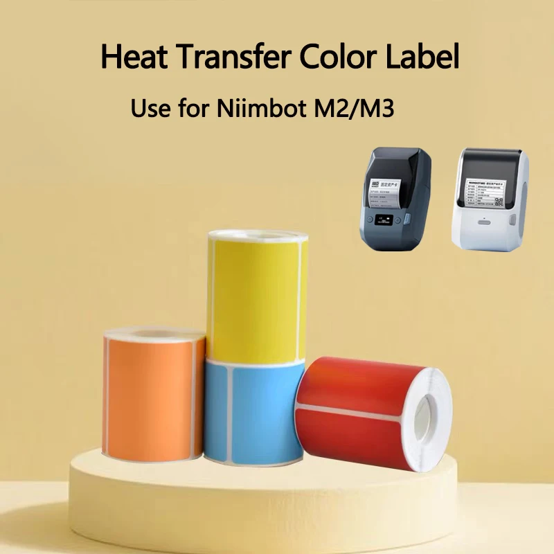 Niimbot M2/M3 Farbetikettendruckpapier Thermotransfer Feste Asset Barcode Grün Rot Gelb Selbstklebende kreisförmige Aufkleber