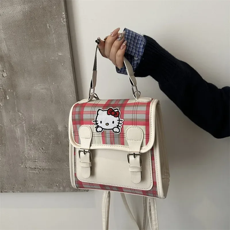 حقيبة ظهر Hello Kittys Sanrios للأطفال بتصميم جديد للترفيه حقيبة ظهر للسفر محمولة بكتف واحد على طراز الكلية للفتيات