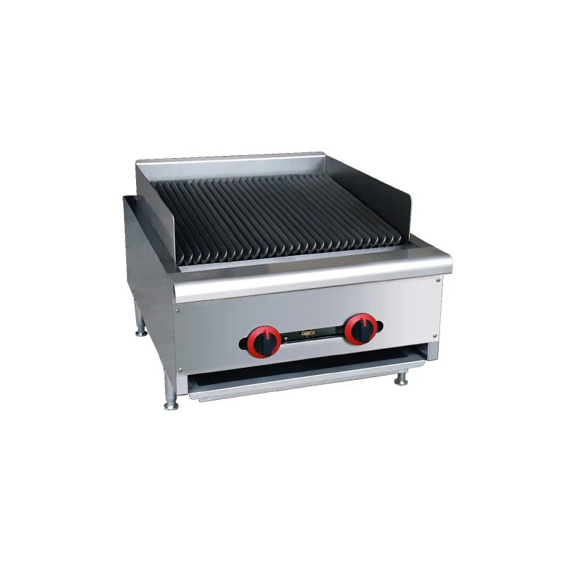 Commercial hotel kitchen food cooker, countertop gas primer grill