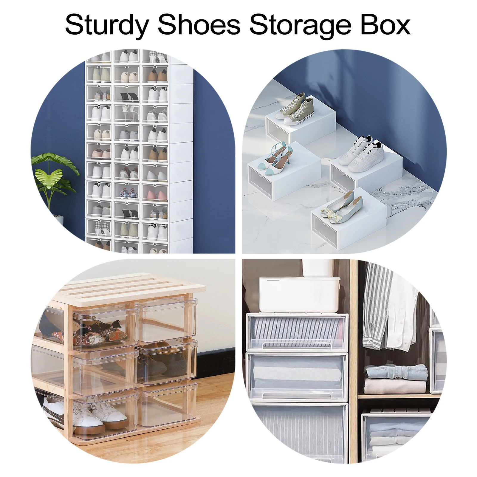 

6 Pcs Slot Plastic Shoe Box Holder Drawer-style Shoes Container Dust-proof Slots