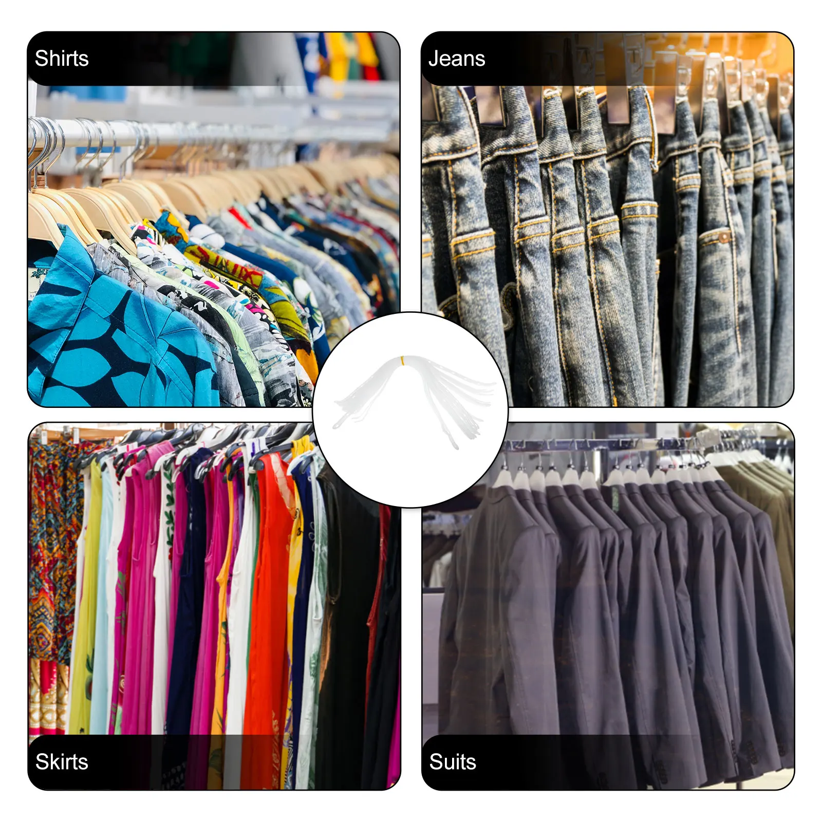 

20Pcs Plastic Closet Hanger Connection Strips Space Saving Clothes Organizer Wardrobe Storage Rack Non Slip Coat Hanger Strips