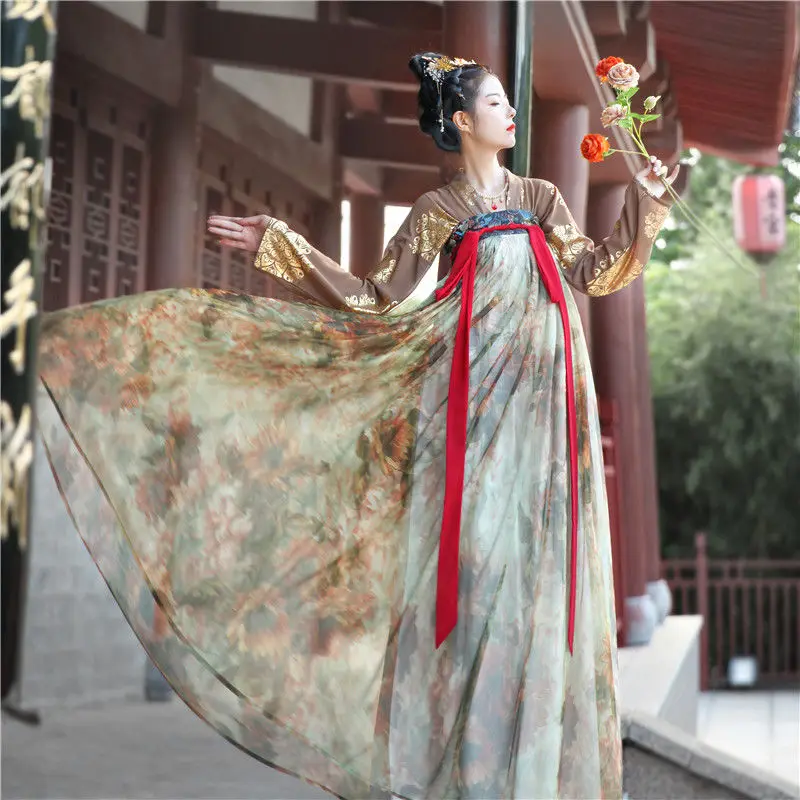 Ancient Hanfu Women Chinese Traditional Tang Suit Folk Dress Princess Fairy Dance Costume Vintage Dance Party Hanfu Dress