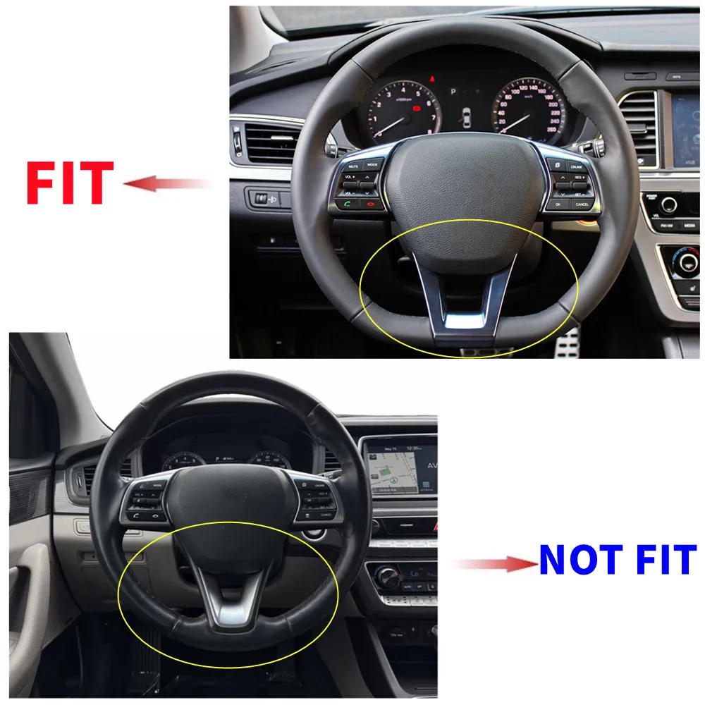 For Hyundai Sonata 2015 2016 2017 2018 2019 ABS Carbon Fiber Styling Car Inner Steering Wheel Trim Cover Button Decor Sticker