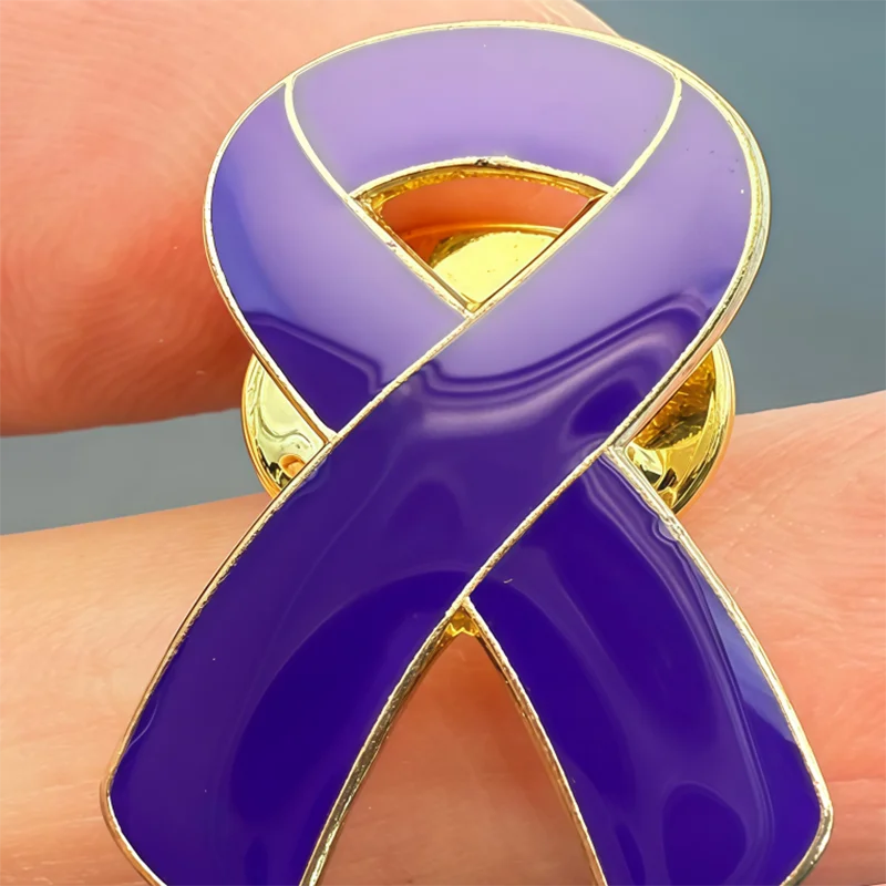 Purple Aids Flag Metal Soft Enamel Lapel Badge Pins Brooches