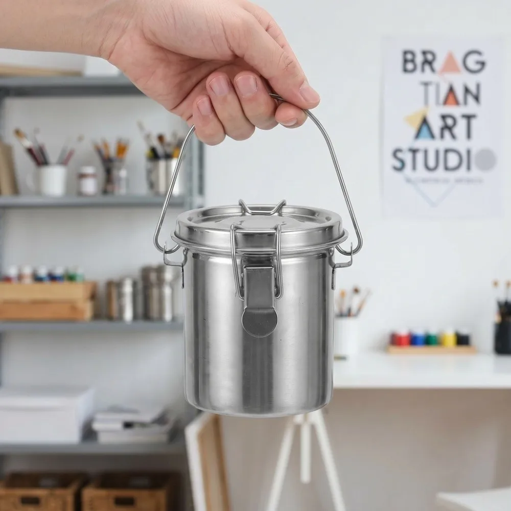 Small Size Paint Brush Washer Stainless Steel with Practical Handle Strainer Art Pigment Washing Container Rust-proof Surface
