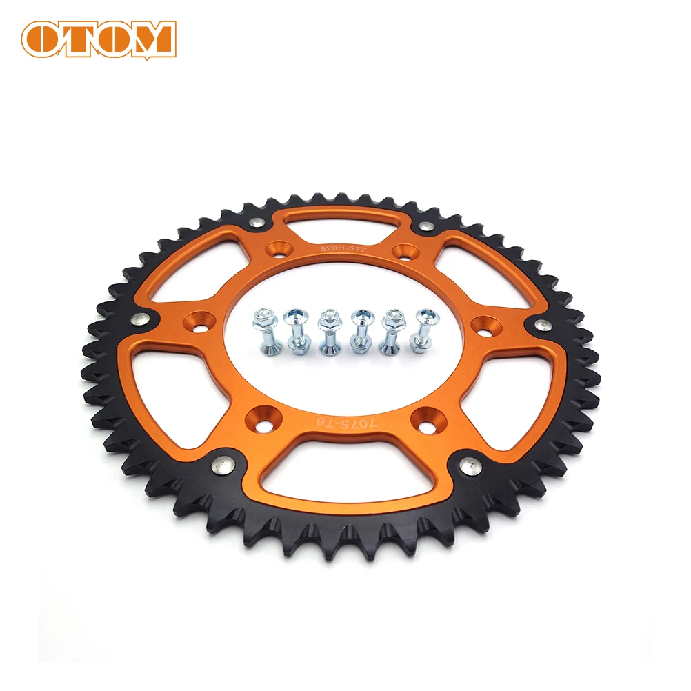 OTOM 51T 52T Rear Chain Sprocket 520 Chain Chainwheel Brake Disc Drum Plate For KTM EXC HUSQVARNA GASGAS Motorcycle Accessories