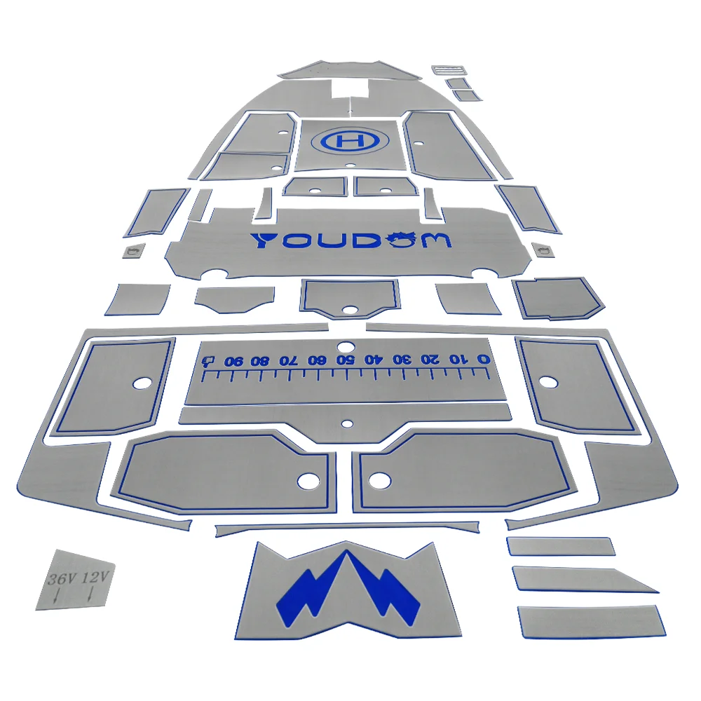 STLF KT GuoMei Customized Color/Size/Pattern/Thickness/Logo/Name EVA Marine Mat Boat Decking Kit Double Layer Waterproof CNC Cut