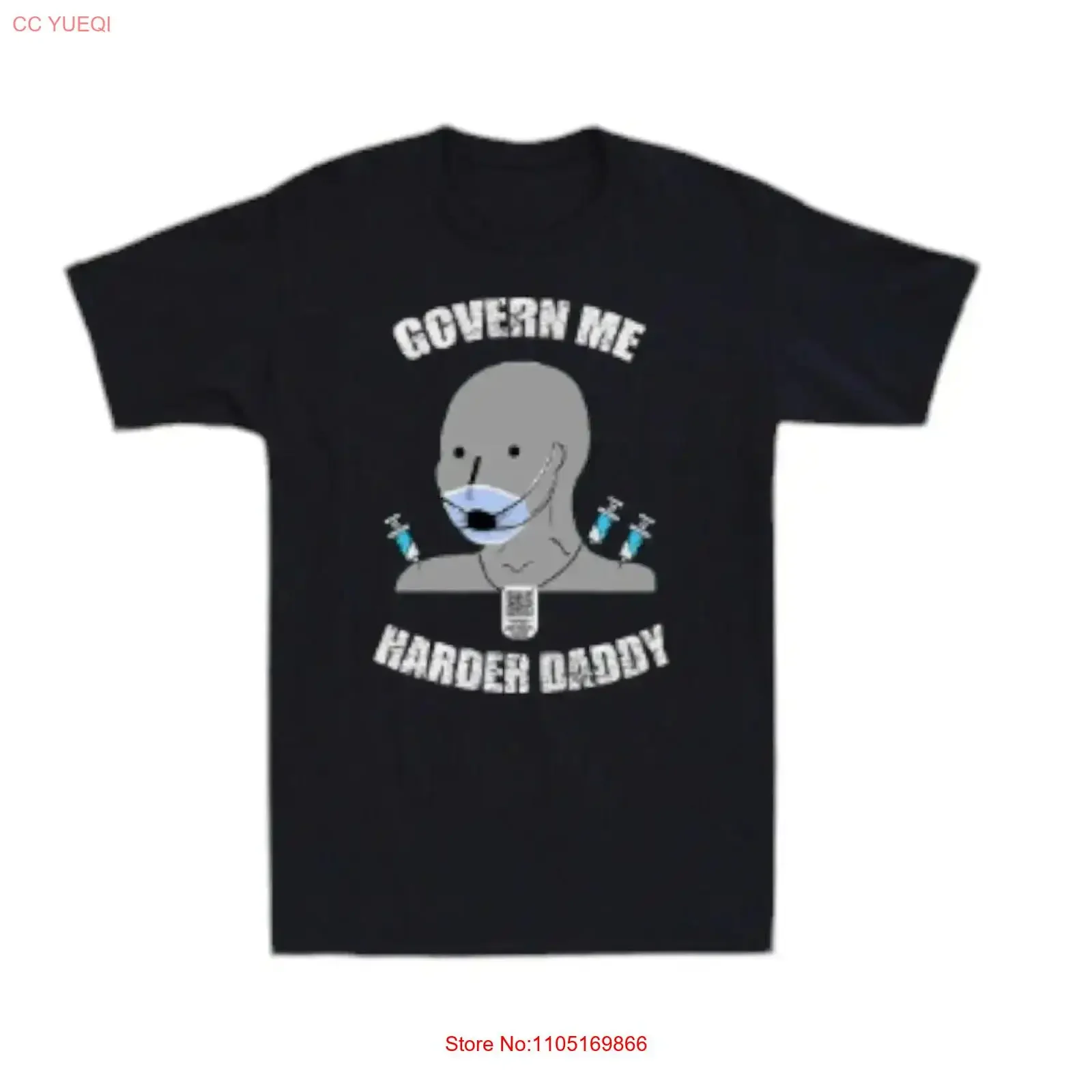 Govern Me Harder Daddy NPCs Men's T Shirt Useful Idiot Meme Joke Funny Humor vintage Washed Stretched graphic Breathable