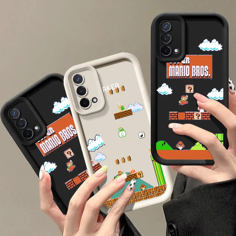 M-Mario Bros Game Phone Case For OPPO A3 Reno 10 11 12 Pro 11F 12F A58 A78 4G A98 A3X 5G A15 A16 A17 A38 A53 A57 A60 A92