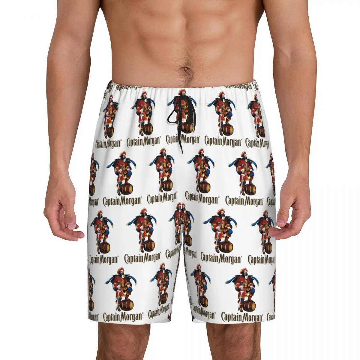 

Мужские короткие пижамные штаны Custom Captain Morgan, нижняя часть пижамы, шорты для сна и отдыха, спальные штаны