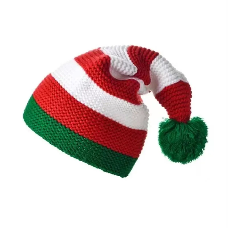 Knitted Wool Christmas Ball Hat, Santa Adult Xmas Decorations, New Year, 2024