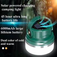 LED Camping Lamp Hanging Lamp Portable Stepless Dimming Camping Light Waterproof Rechargeable Outdoor Light Portable Solar Light