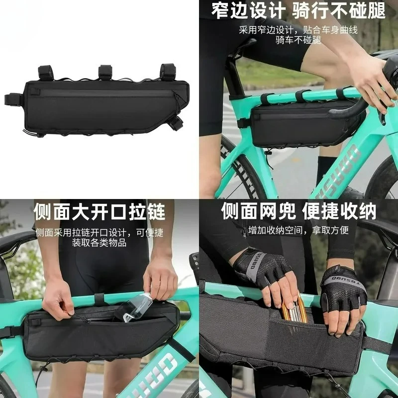 for Captain Tas Bicycle Cycling Bag Road Bike Waterproof Lower Tube Front Beam Bag Mountain Bike Trailer Large Capacity
