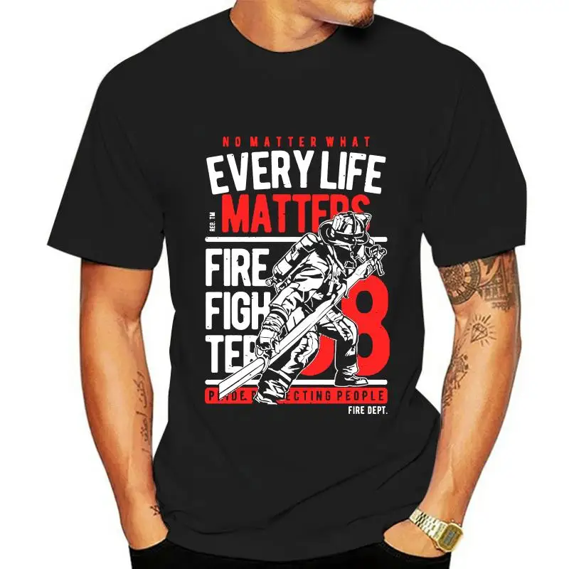 T Shirt Firefighter S Fireman Fire Fighter Mens Gift 3xl Born Fight Rescue S-3XL