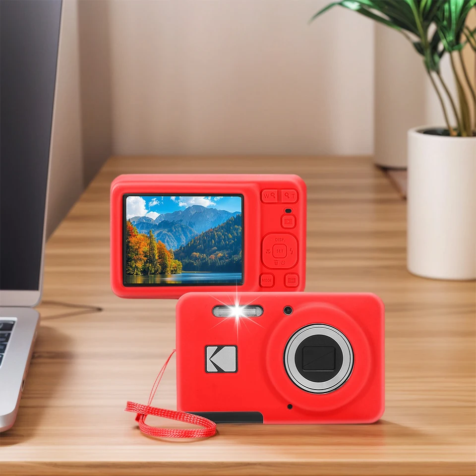 Kodak PIXPRO FZ55 デジタルカメラ用カバー、ストラップ付きスリム