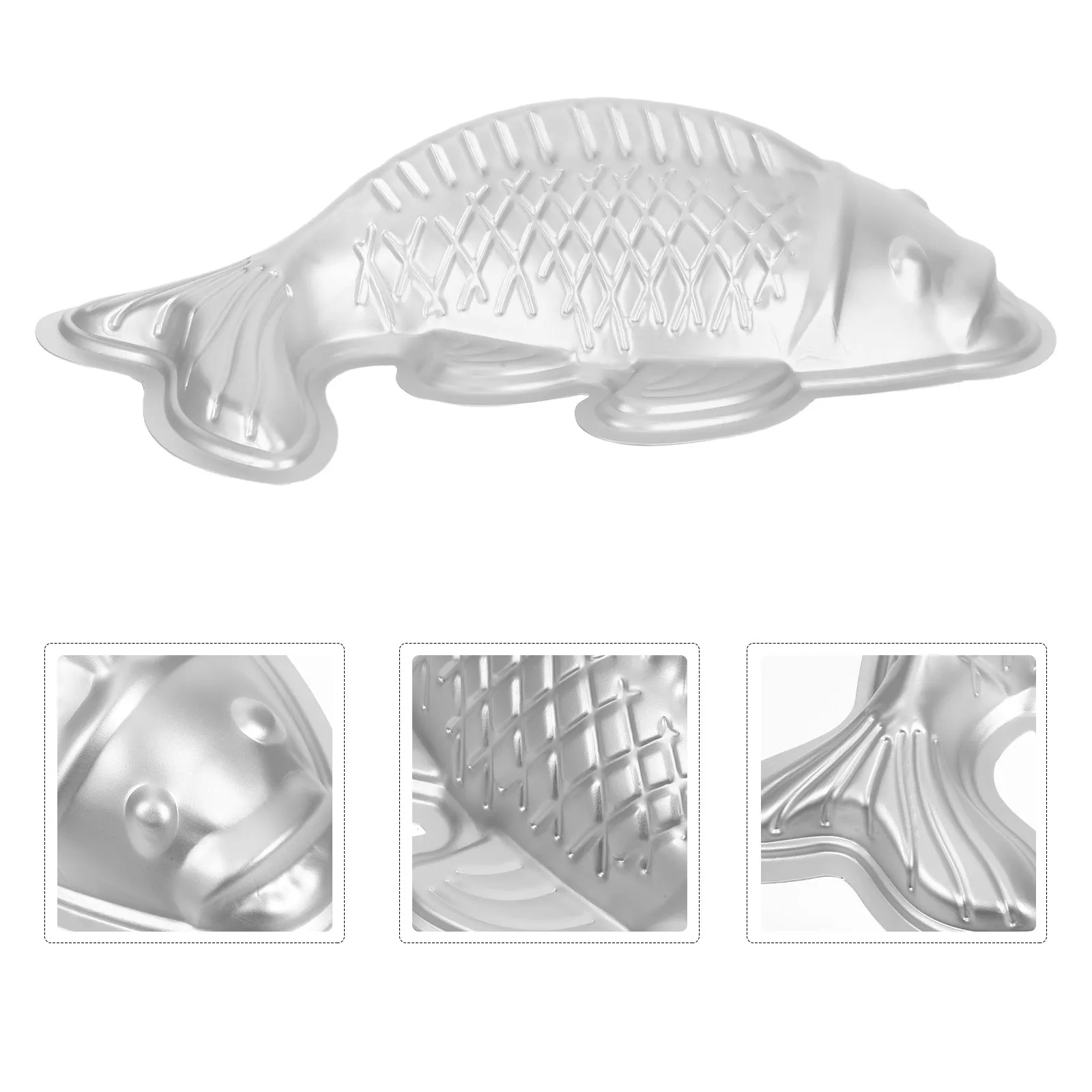 Aluminum Alloy Fish Shape Cake Mold 3D Detailed Carp Design for Baking Chocolate Jelly Pudding Mousse Fondant Sugar Art