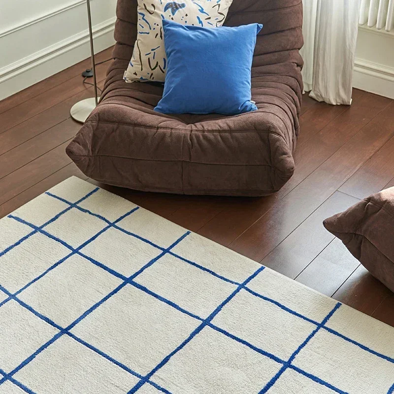 Living Room Carpet Plaid Rug Home Decoration Modern Minimalist Bedroom Bedside Large Area Rugs Thickened Soft Plush Floor Mat