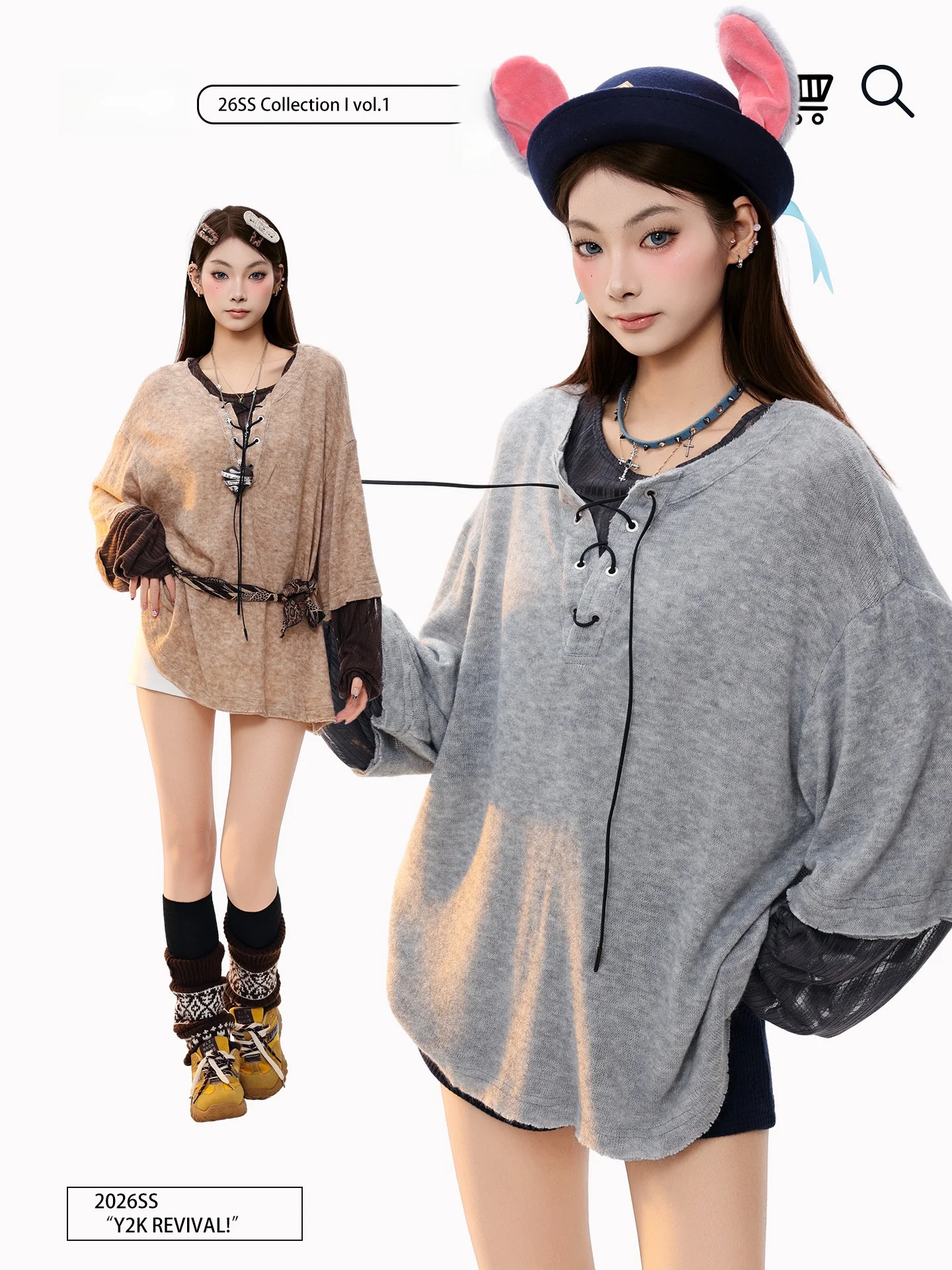 

PBB American Retro Long Sve T-irt Women's Textured Lazy Sle Youthful Top Coat Spring Loose Fit round Ne No Button