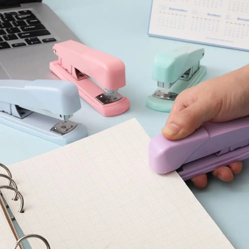 

Macaron Color Labor-Saving Stapler Large Size Multi-function Paper Stapling Machine Simple Portable School Supplies