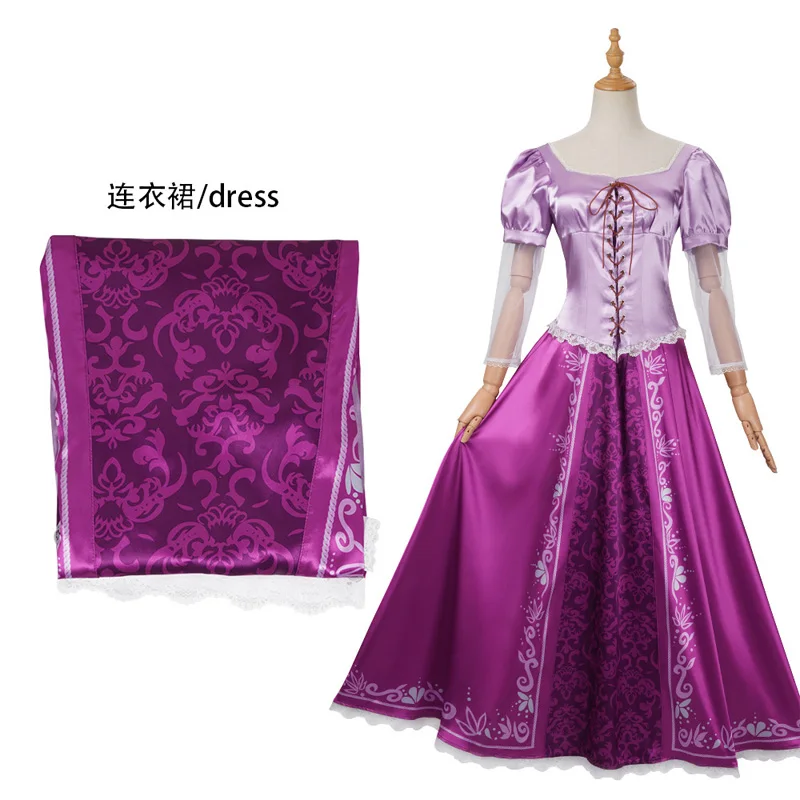 Princess Rapunzel Cosplay Costume Medieval Princess Gown Corseted Lace-Up Dress Perfect Halloween Carnival Birthday Parties Glam view 6