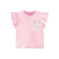 Springen Meter 2-7T Meisjes Tops Hot Selling Dieren Print Zomer Meisjes T-shirts Babykleertjes kinderen tees Kostuum