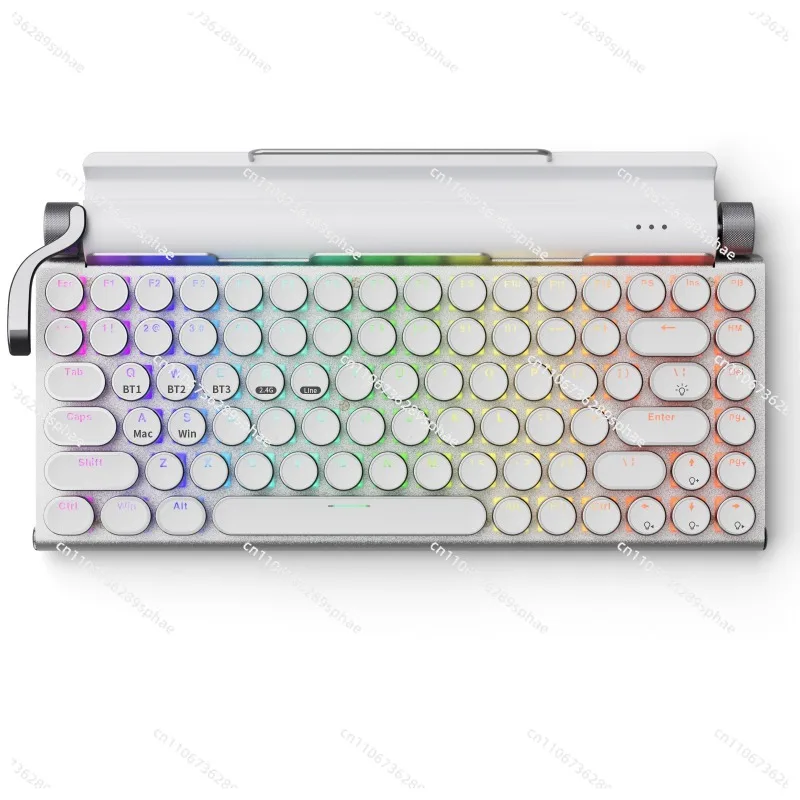 Retro Punk Mechanical Keyboard, Bluetooth & Wired Gaming Keyboard with Blue Switches