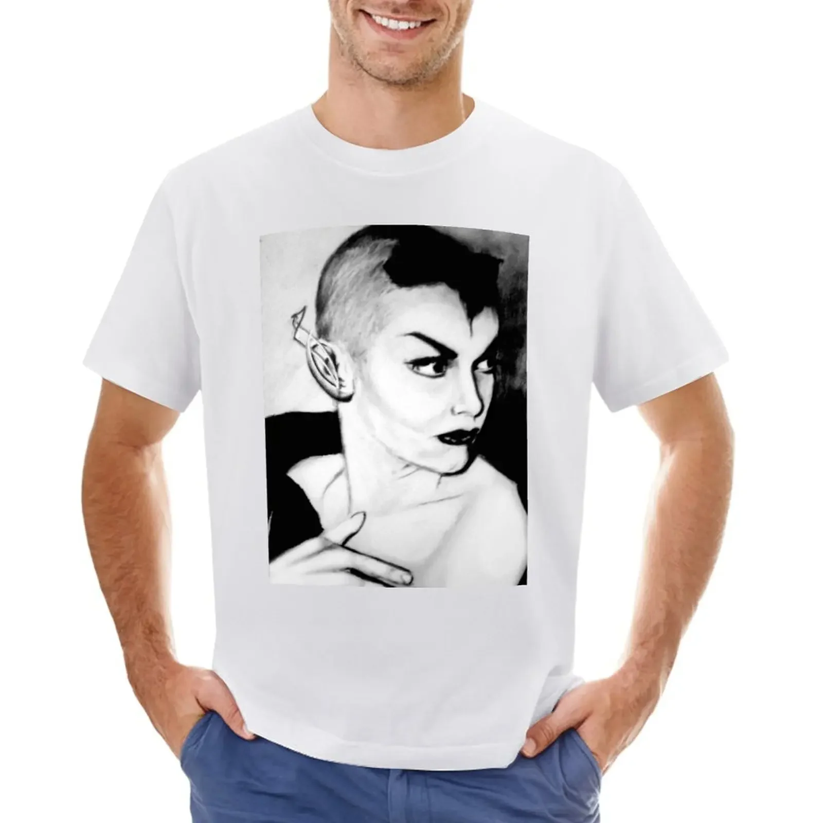 Maila Nurmi as Vampira T-shirt oversized cute tops customizeds t shirts men