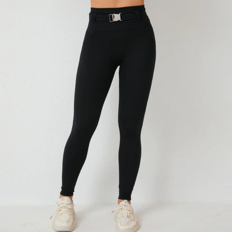 سراويل اليوغا النسائية عالية الخصر حزام قابل للتعديل تنفس تمتد مريحة اللياقة البدنية الرياضة أكتيفيوير بلون 2025 جديد