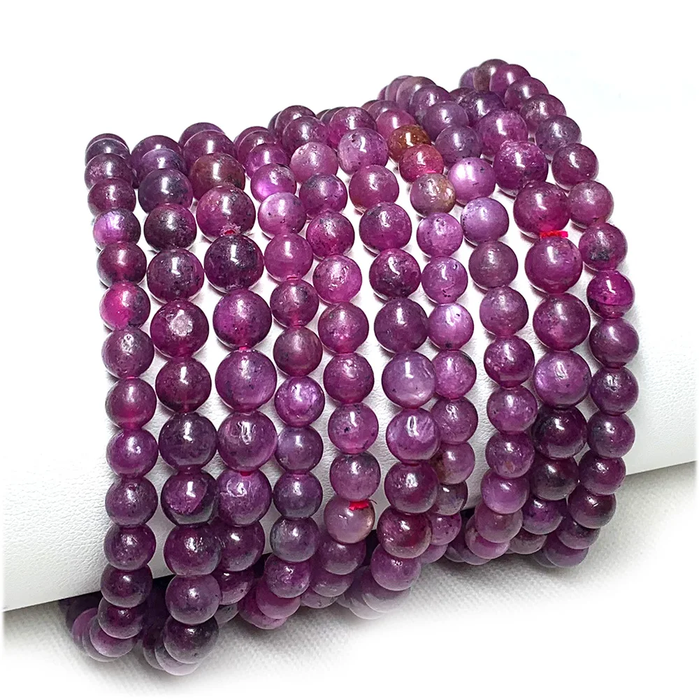 

Veemake Natural Purple Red Starlight Star Ruby Beaded Bracelets Charms Luxury Fine Jewelry Personalized Women Holiday Gifts