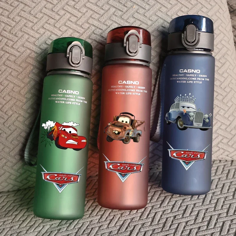 560ML Cars Cartoon Large Capacity Plastic Water Bottle Portable Leak Proof Water Cup Student Outdoor Sports Travel Water Bottle