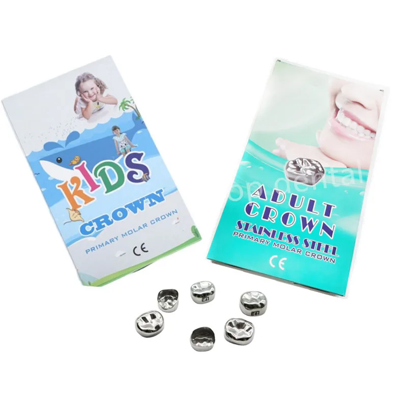 

48Pxs/Box Dental Kids Crown And Adult Crown Molar Crown Stainless Steel Protect Kids And Adult Crowns Matrices Matrix Temporary