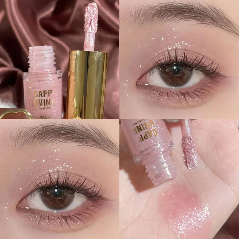 Glitter Liquid Eyeshadow Matte Velvet No Fallout Long Lasting Single Color Base for Beginner Natural Shimmer