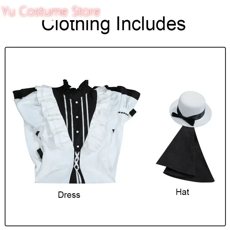 فساتين يو أزياء Asahina Mafuyu التأثيرية وقبعة Kowareta Sekai إلى Utaenai Miku Nightcord في أزياء المسرح الخاصة