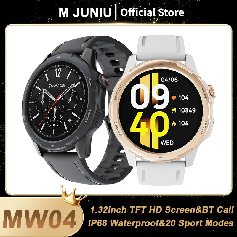 

New MW04 Smartwatch for Men1.32 HD TFT Screen Bluetooth Call Watch Health and Fitness Tracking Smartwatch for Android IOS