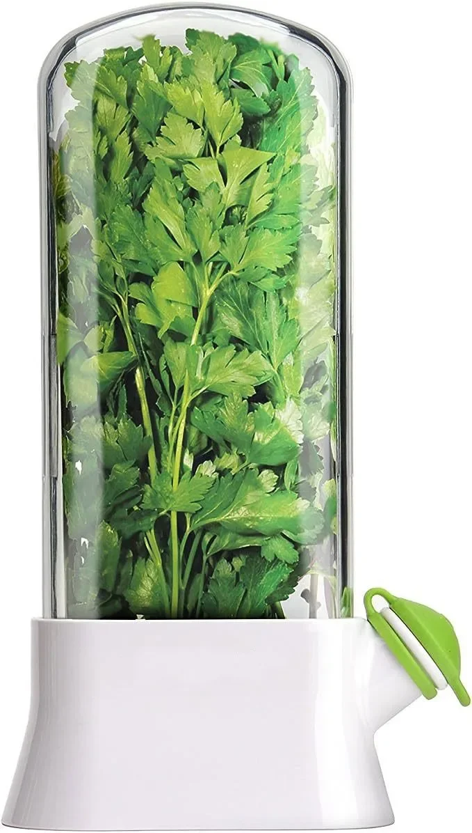 

Creative Herb & Vegetable Crisper, Crush-proof Eco-Friendly Crisper for Parsley, Cilantro，13*6.5*27CM