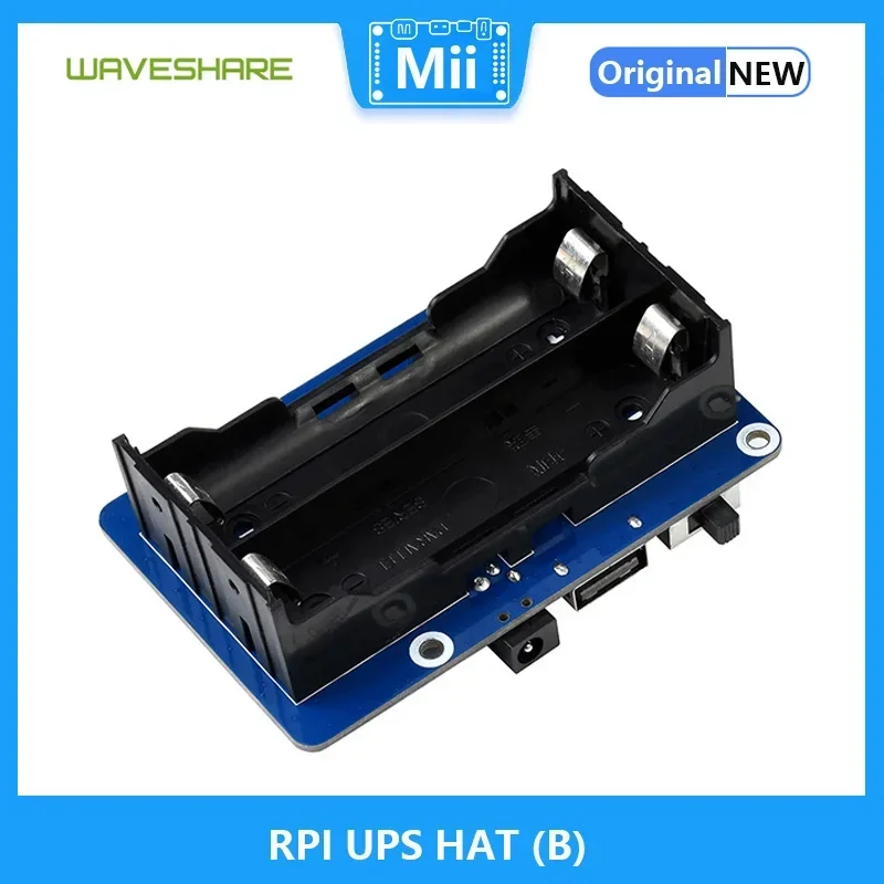 RPI UPS HAT (B) For Raspberry Pi 5/4B etc., 5V Uninterruptible Power Supply, 5A High Current, Pogo Pins Connector