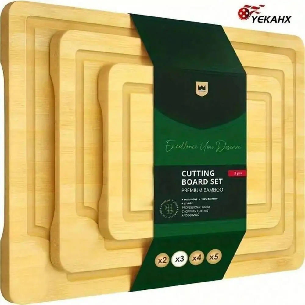 Premium Premium Bamboo Cutting Board Deep Juice Groove & Non-Slip Base| Heavy Duty For Kitchen/Restaurant Use - Seasonal - Aliexpress Deal